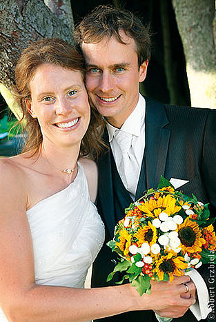 Hochzeitsfoto Farbe Brautpaar